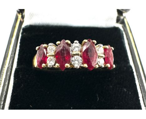 18ct gold diamond &amp; ruby ring weight 3.6g