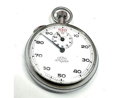 Vintage Nero Lemania British rail Stopwatch 100ths Minute Working order