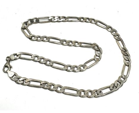 Vintage silver curb link necklace chain weight 33g