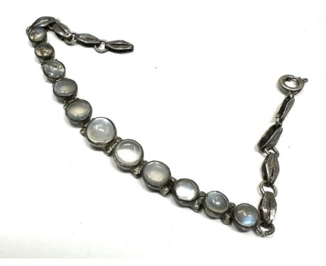 Vintage silver moonstone bracelet requires loop for fastener