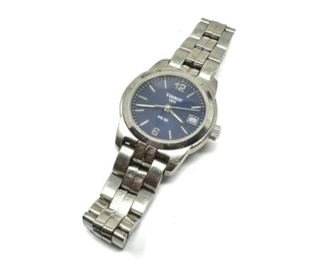 Tissot 1853 Ladies PR 50  S / steel With Blue Dial wristwatch the watch is ticking