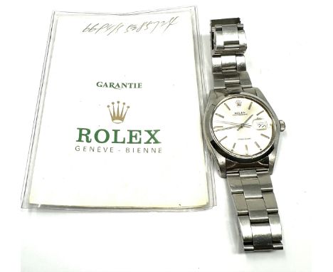 Vintage Gents Rolex Oysterdate Precision s/steel wristwatch case measures approx 35mm overall good condition and is ticking