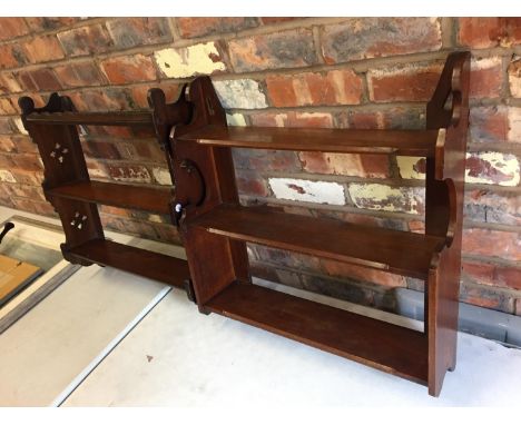 TWO MAHOGANY OPEN SHELF UNITS 