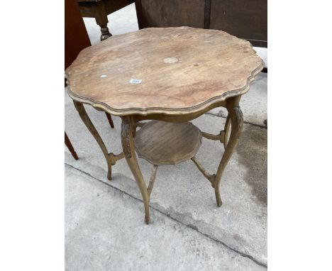 A MAHOGANY OCCASIONAL TABLE WITH LOWER SHELF 