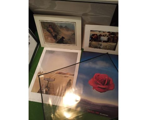 THREE MOUNTED PRINTS INCLUDING A LIMITED EDITION FRANK SOUTHGATE OF A HUNTER AND HIS GUN DOG 71/850 