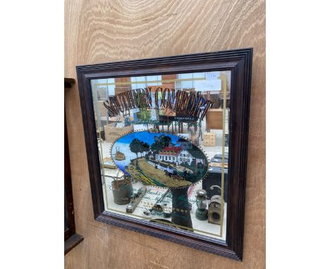 A WOODEN FRAMED 'SOUTHERN COMFORT' ADVERTISING PUB MIRROR 