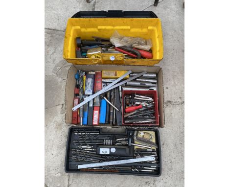 A LARGE ASSORTMENT OF DRILL BITS AND TOOLS 