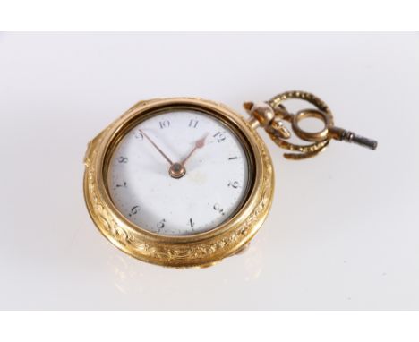 Cylinder watch by Wm. Webster Exchange Alley 2668, capped with 'lace edge' cock, brass escape wheel and square baluster pilla