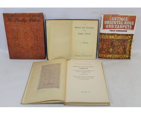 Four books re. textiles.&nbsp; Metropolitan Museum of Art, Painted and Printed Fabrics by Henri Clouzot and Frances Morris, N