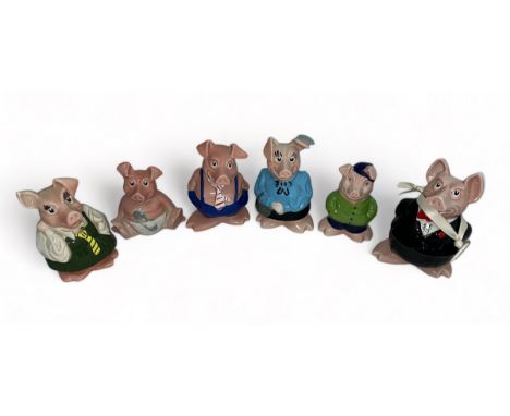 Wade 1980s Nat West Pig ceramic money boxes including stoppers in bases, generally excellent to good plus, with Sir Nathaniel
