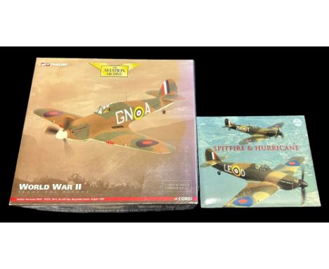 Corgi Aviation Archive 1/32nd scale Hawker Hurricane MkIA 249 Sqn Boscombe Down Lt. Nicholson VC No. AA35501, generally excel