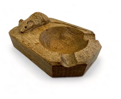 Robert “Mouseman” Thompson carved solid oak ashtray/ dish. 10cm x 7.5cm.