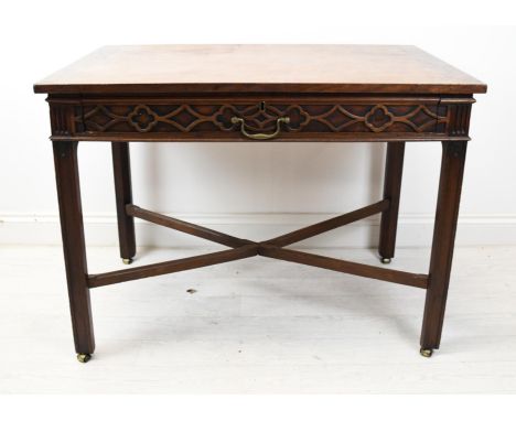 Side table, Georgian Cuban mahogany Chippendale style. H.82 W.120 D.102cm 