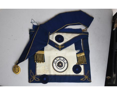 A Masonic Burma Sash and Medal. From the collection of General Botting. H.34 W.39 cm. 