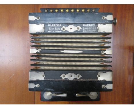 VINTAGE EBONISED GERMAN ACCORDION, FOR RESTORATION 