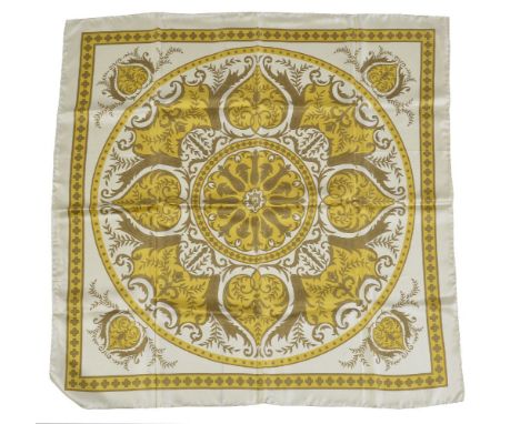 Hermes, Daimyo - Princes du Soleil Levant, a silk scarf, designed by Francoise Faconnet, in black and gold, 88cm wide, in an 