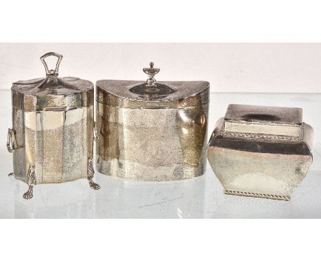 An Edwardian silver shaped oval tea caddy by Cornelius Desormeaux Saunders & James Francis Hollings (Frank) Shepherd, Birming