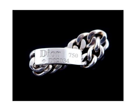 A DIOR ring, Gold 750/000, Flattened chain, France, 21st century, Assay warrantee mark, later remarked Lisbon (1985/2020), Si