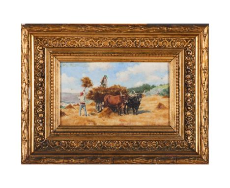 Adolfo de Sousa Rodrigues (1867-1908)A boat, Oil on panel, Signed, 10x17 cm
