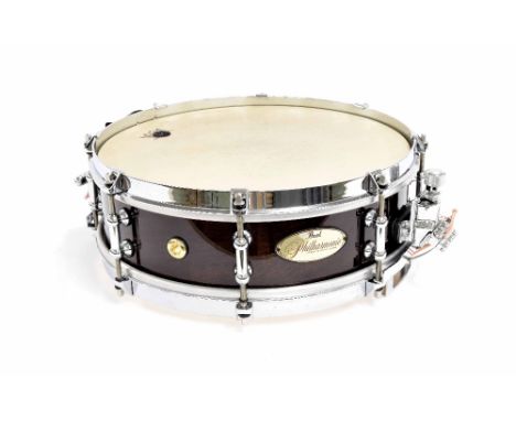 Pearl Philharmonic Concert 13" x 4" eight lug snare drum, ser. no 003497, stained maple shell, soft case
