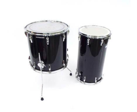 Remo Acousticon R 13" x 24" eight lug snare drum, black finish shell, soft case; together with a Remo Master Touch Acousticon