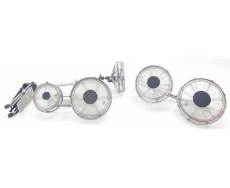 Set of five Remo Rotary Rototom drums, one with pedal mechanism