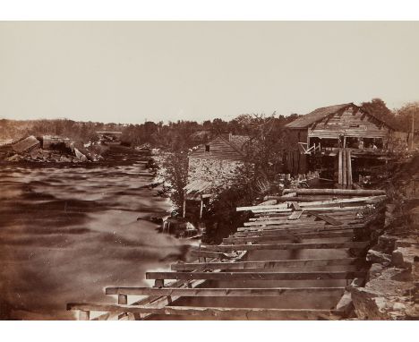 Benjamin Upton (American, 1818-1910). Cabinet card photograph depicting the Old Government Flour Mill in 1857 in Minneapolis,