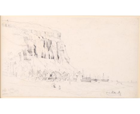 George Price Boyce RWS (1826 - 1897), the East Hill Hastings, pencil sketch signed with initials dated June 1850, 11.5cm x 19