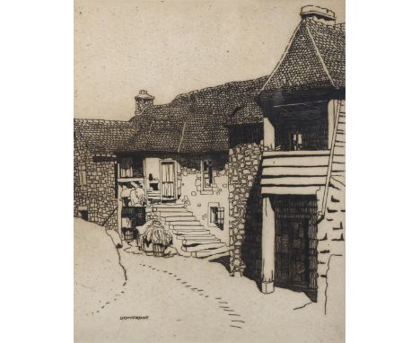 Eric Hesketh Hubbard (1892 - 1957), rag yard, etching, signed in pencil, dated 1924, image 27cm x 22cm, framed 