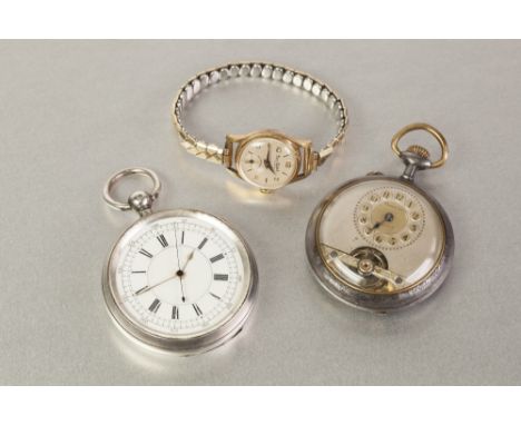F.K. PERKIN, WAKEFIELD, VICTORIAN SILVER OPEN FACED PICKET WATCH, with keywind movement, white two part Roman dial with sweep