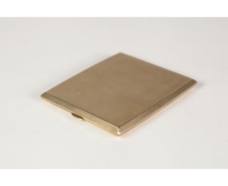 a 9ct GOLD ENGINE TURNED CIGARETTE CASE, London 1927, 157.5gms 