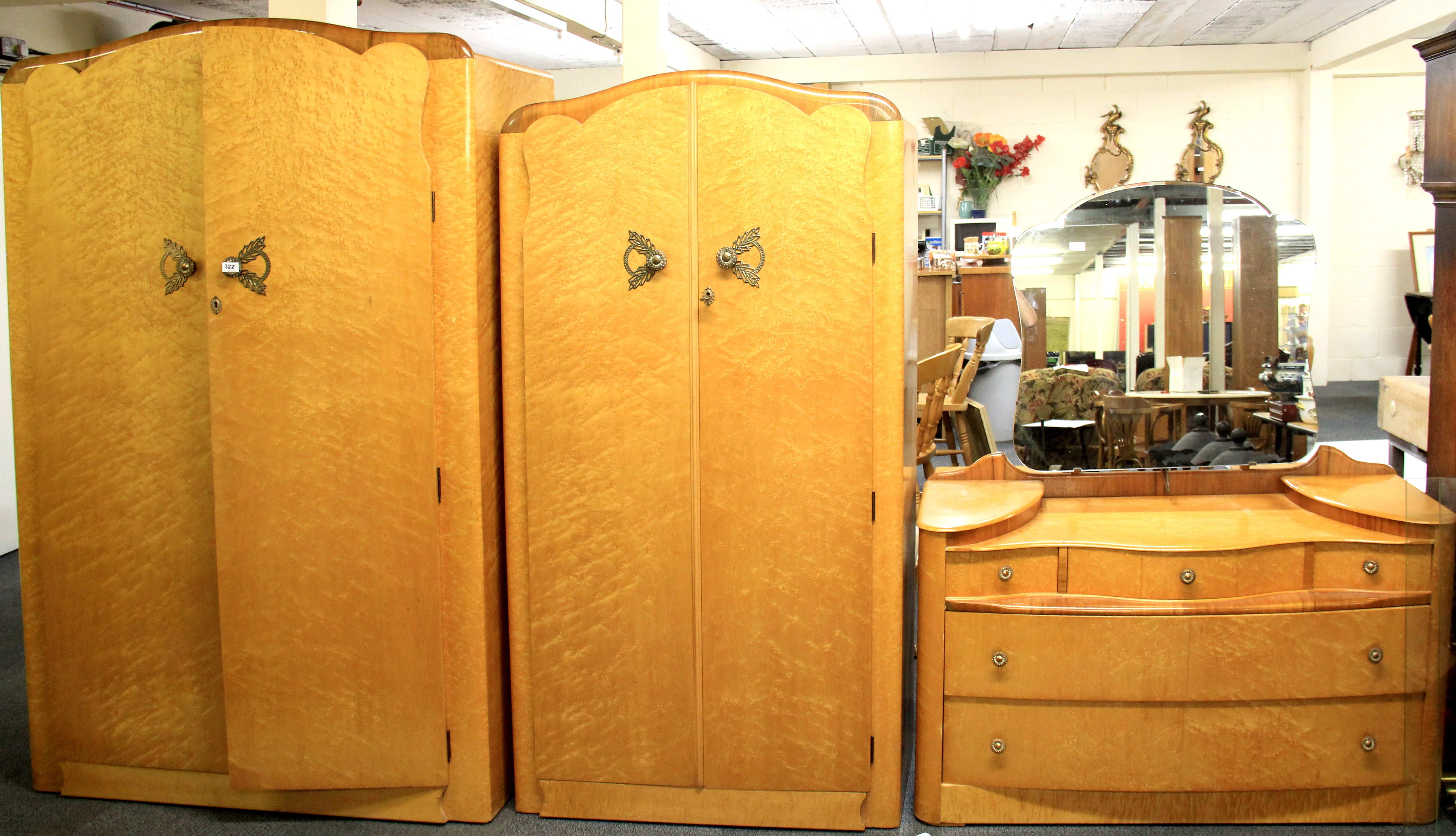 Maple rock bedroom 1940s set furniture dresser sold armoire