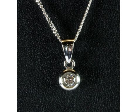 An 18ct white gold pendant and chain set with a brilliant cut diamond (approx. 0.25ct).