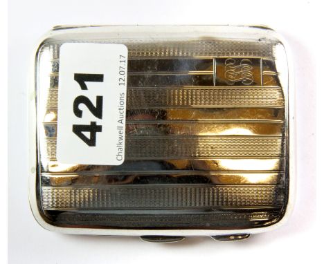 A hallmarked silver cigarette case. Size 6x8cms