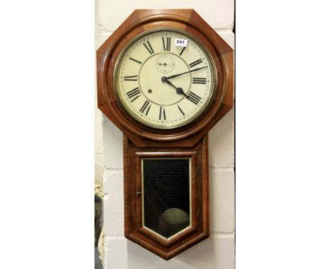 A 19th century mahogany wall clock. H.82cms
