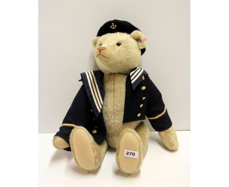 A large Steiff articulated sailor bear. H.55cms