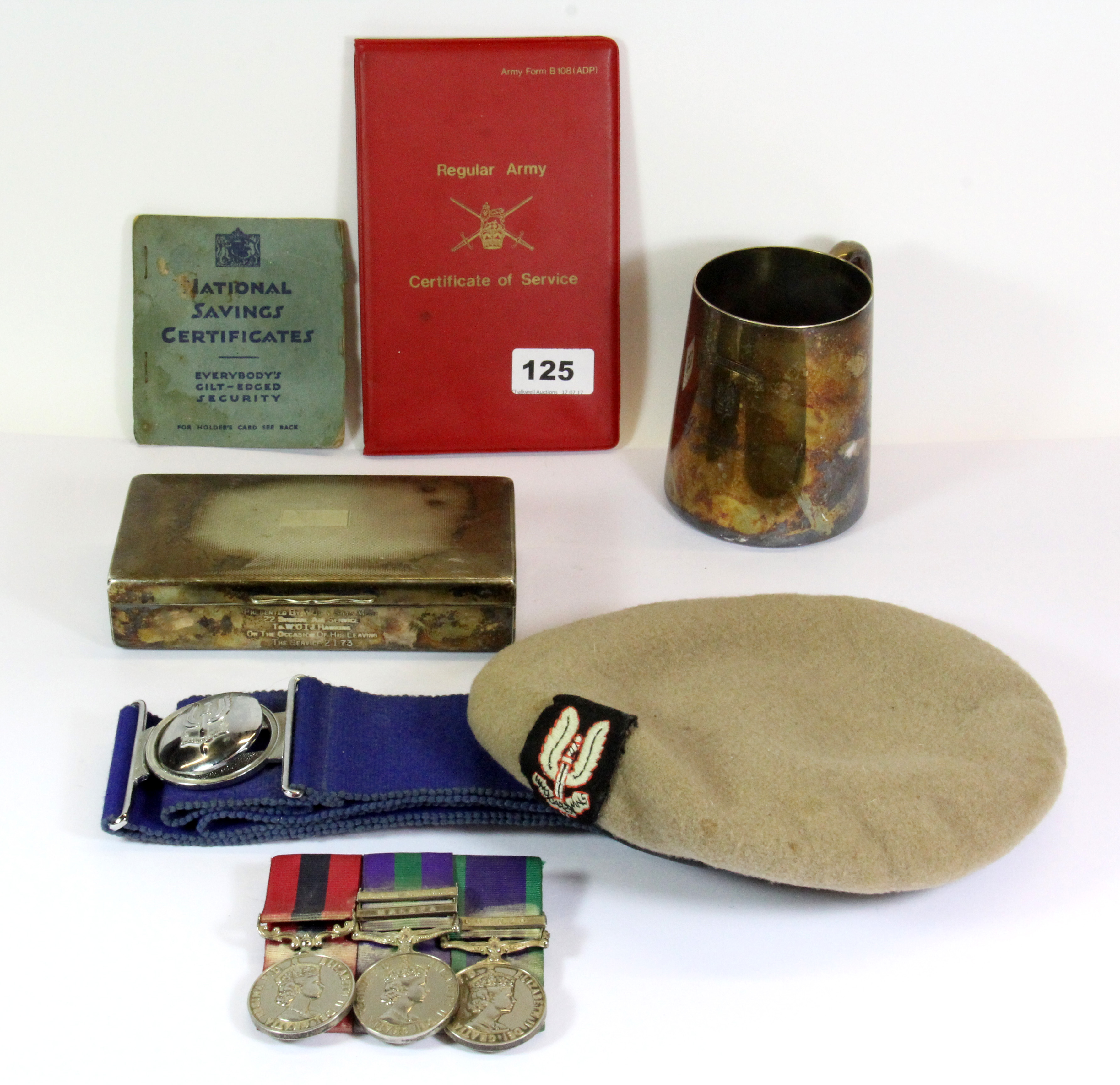 A Bar Of Three Sas Service Medals Including Borneo, Malaya And The 