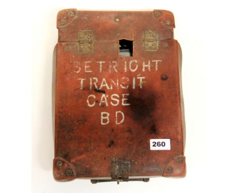 A vintage bus conductors ticket machine and case.