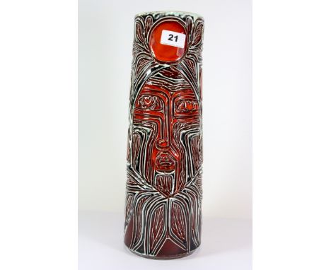 A tall 1970's Poole Pottery vase, H. 40cm.