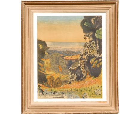 PIERRE BONNARD, lithograph, 'Paysage', 60cm x 45cm, framed.
