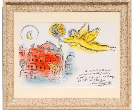 MARC CHAGALL, lithograph 'Le opera', 1965, 33cm x 48cm, ref Andre Sauret, framed.