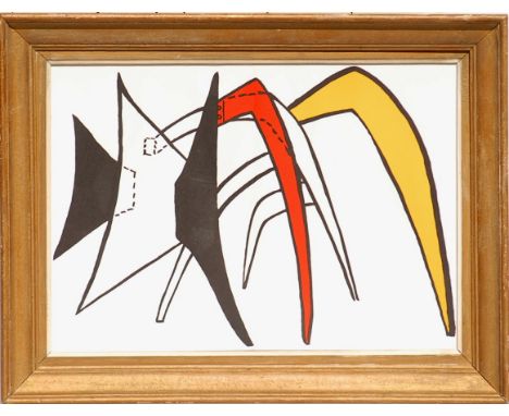 ALEXANDER CALDER, lithograph untitled printed by Maeght, 38cm x 54cm, framed.
