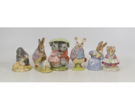 Beswick Beatrix Potter BP3 Figurines to Include Cottontail, The Old Women Who Lived In A Shoe, Diggory Diggory Delvet, Goody 