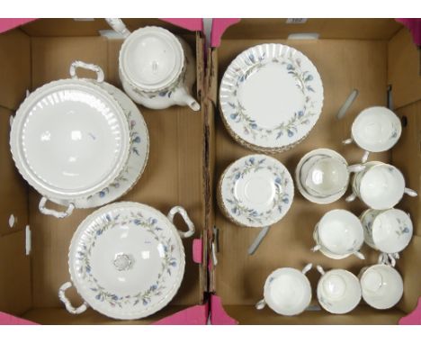 A collection of Royal Albert Brigadoon to include 12 salad plates (1 a/f), 12 saucers, 12 cups (2 a/f), teapot, milk jug, sug
