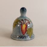 Moorcroft pottery Annual Bell for 1984 in the Columbine pattern, numbered 6, height 11cm