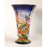 Moorcroft limited edition England vase of trumpet form. Designed by Sally Tuffin. Numbered 145/