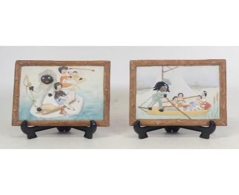 Florence Kate Upton, A Pair of E. &amp; A. Müller of Thuringia 'Polar Adventures' Plaques. F. K. Upton (1873-1922) was a rekn