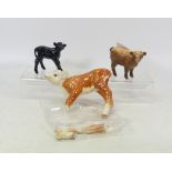 Beswick Aberdeen Angus Calf and a Highland Calf together with one Hereford Calf 901B a/f (3)