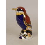 Royal Crown Derby Bee-Eater paperweight, gold stopper, boxed