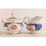 Probably Coalport milk jug & sucrier / sugar bowl with lid. 19th century and of similar design.
